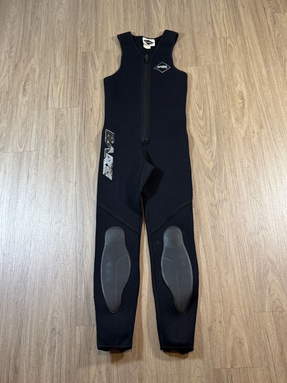Bare Youth Black Wetsuit Swimvest - Girls/Boys Sleeveless Full Leg, Size SP